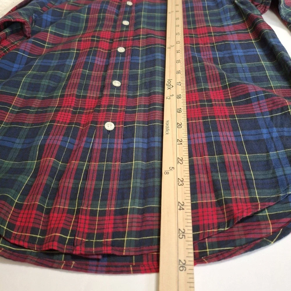 Ralph Lauren Junior's‎ Shirt Blue Red Plaid Button Down Large (14-16) Tartan